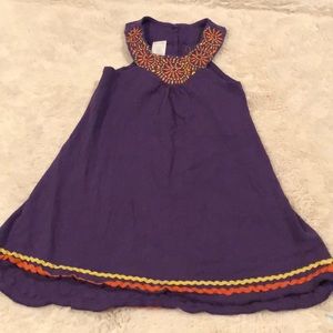 Purple dress with yellow & orange tribal design